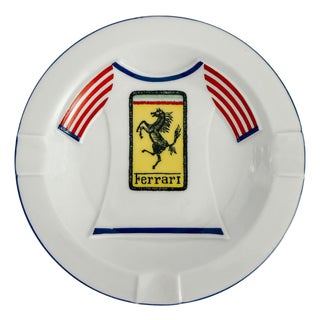 Vintage Italian Porcelain Ferrari Cavallino Rampante Ashtray / Valet Tray For Sale