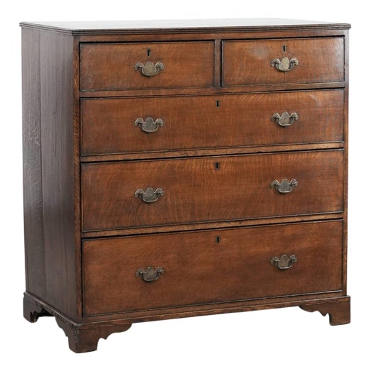 Antique English Oak Chest of Drawers, Late 18th Century For Sale