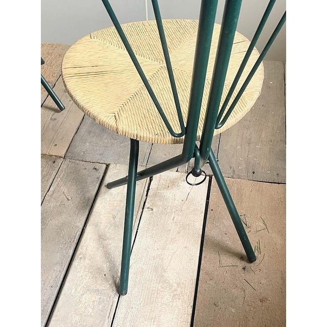 Folding Chairs in Dark Green Metal and Woven Cord from LaPalma, Italy, 1970s, Set of 2 For Sale - Image 6 of 12