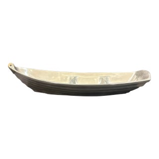 Early 21st Century Aluminum Dory Boat Sectioned Serving Dish For Sale
