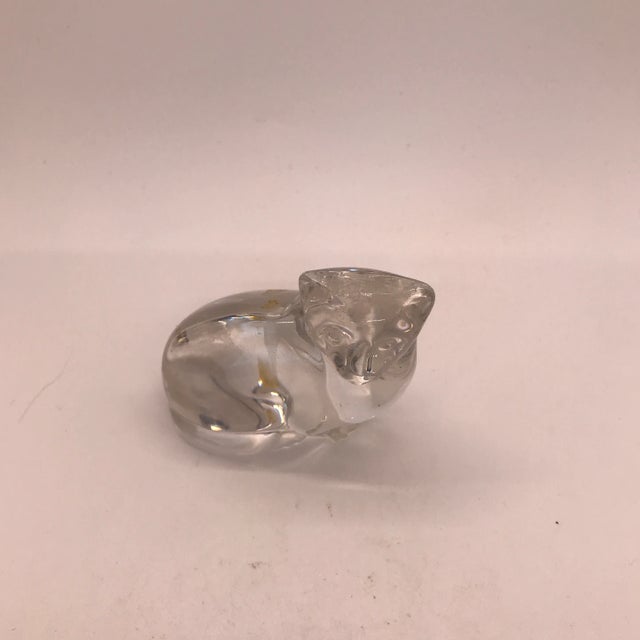 1980s Villeroy and Boch Crystal Glass Cat Figurine For Sale In Washington DC - Image 6 of 6