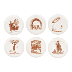 1920s Keller Et Guérin Lunéville Pirelli Motoring Plates- Set of 6
