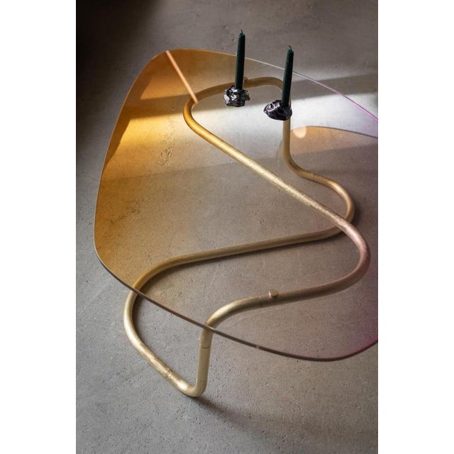 Gold Ellipse Aquarelle Coffee Table by Jennifer Midoz For Sale - Image 8 of 8