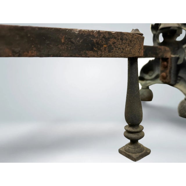 Pair of Bronze Double Dolphin Form Andirons, Late 19th Century For Sale In San Diego - Image 6 of 7