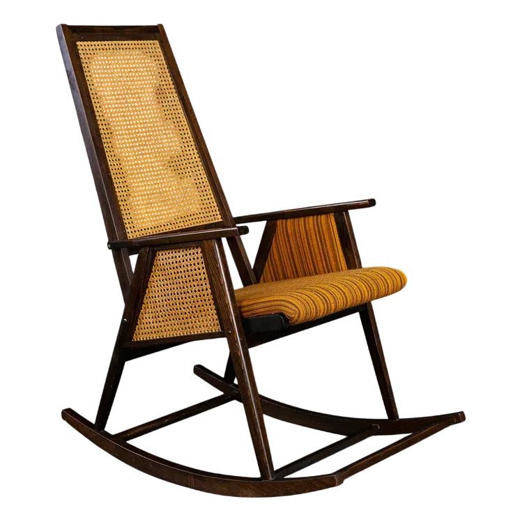 Vintage Yellow Rocking Chair | Chairish
