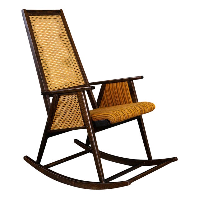 Vintage Yellow Rocking Chair For Sale