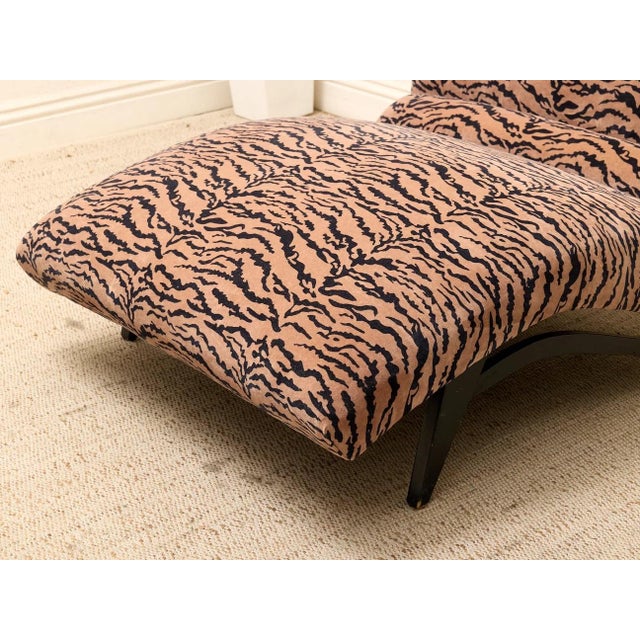1950s Tiger Print Sculptural Chaise Lounge Newly Upholstered For Sale - Image 9 of 11