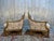 Beige Louis XVI Style Armchairs and Ottoman, Set of 3 For Sale - Image 8 of 11