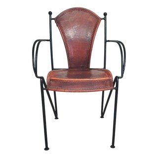 Chairs in Leather and Wrought Iron, Set of 24 For Sale