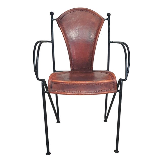 Chairs in Leather and Wrought Iron, Set of 24 For Sale
