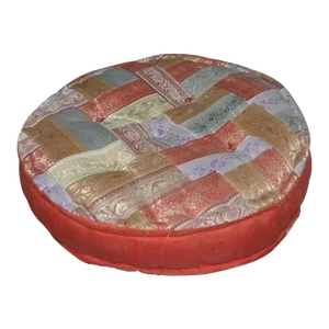 1990s Silk Patchwork Round Dog Bed With Cotton Filling