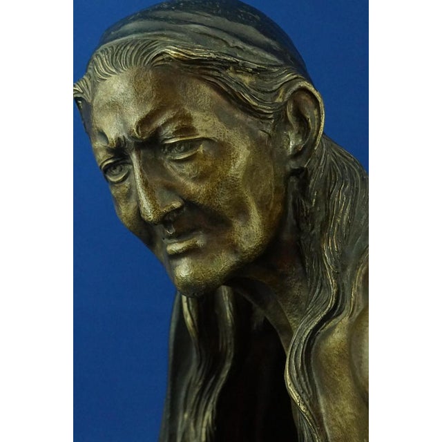 Vincenzo Gemito, Art Nouveau bronze sculpture titled La Sibilla, 19th Century, Naples Italy For Sale - Image 15 of 18