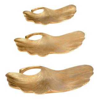 Lotus Leaf Trays - Gold, Set of 3 For Sale