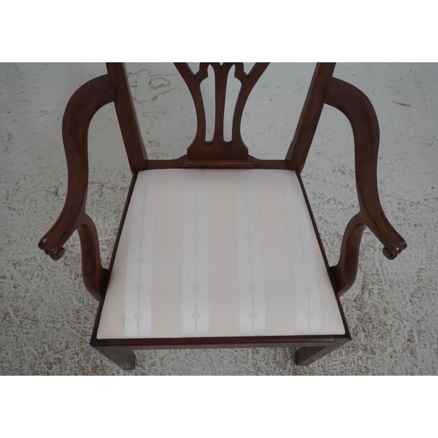 Brown Set of 8 Stickley Chippendale Mahogany Dining Room Chairs For Sale - Image 8 of 18
