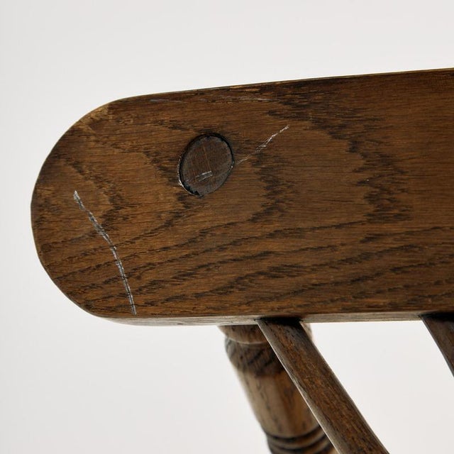 Oak 3-Legged Armchair, 1930s For Sale - Image 11 of 17