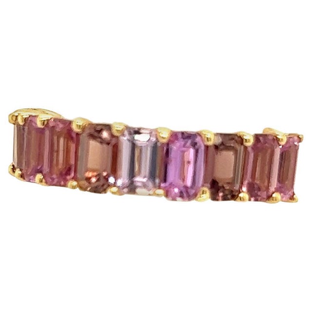 Natural Multi-Shade Sapphire Ring Size 6.5 and resizable set in 14k Rose Gold with 4.20 TCW Certified $4,950 217582 This...