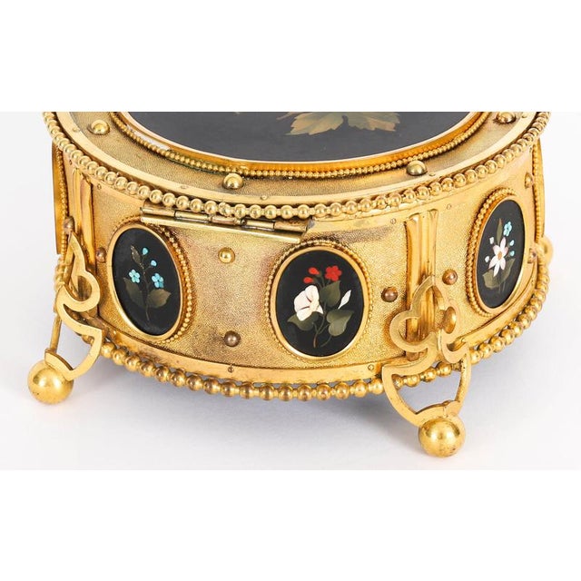 Antique Italian Ormolu and Pietra Dura Jewellery Casket, 1800s For Sale - Image 6 of 16