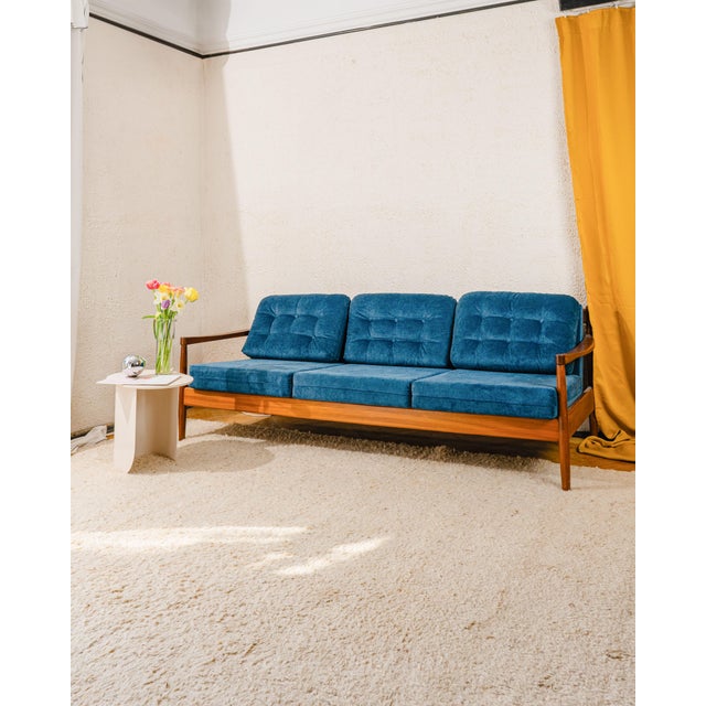 Danish Extendable Three-Seater Sofa in Teak, 1970s For Sale - Image 8 of 8