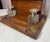 Antique 19th Century English Wood Oak Bronze Inkwell Desk Letter Writing Stand For Sale - Image 13 of 15