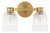 AERIN for Visual Comfort Signature Asalea Double Sconce in Hand-Rubbed Antique Brass with Clear Glass For Sale