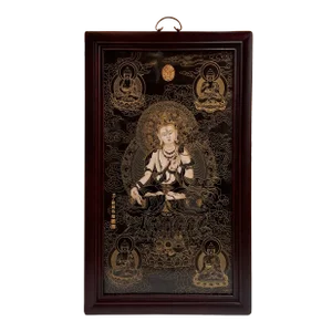 Chinese Framed Porcelain Buddhist Temple Plaque Saptalochana Tara