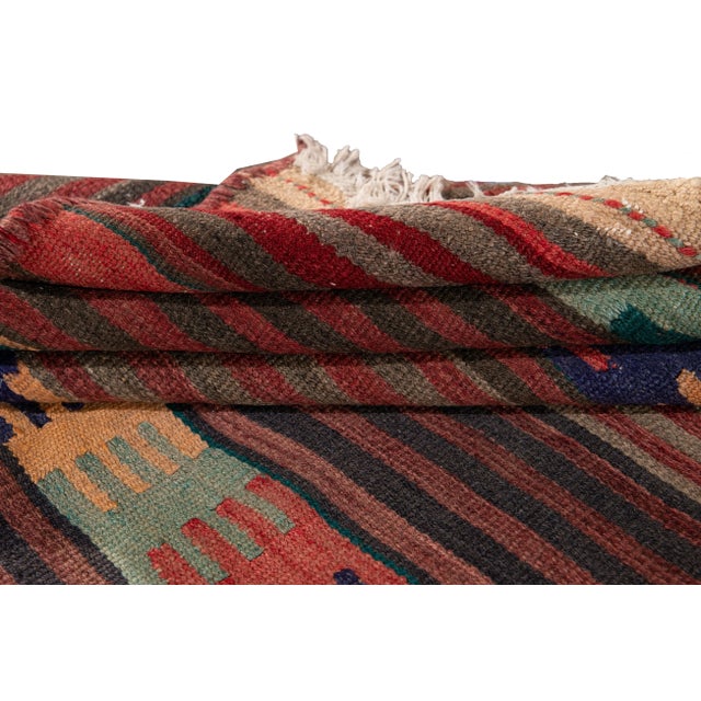 Mid 20th Century Mid-20th Century Vintage Kilim Runner Rug 4' 9" X 11' 3''. For Sale - Image 5 of 13