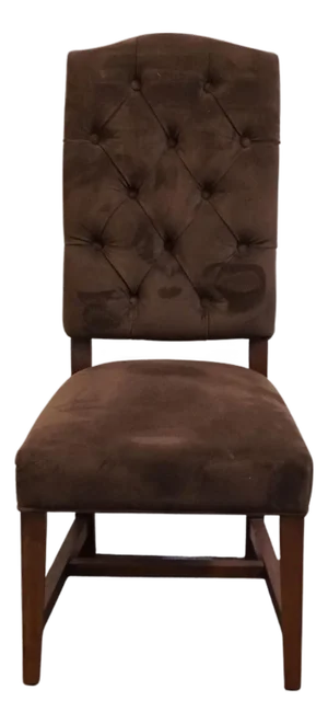 Fabrique Par Contemporary Modern Chocolate Brown Faux Velvet Tufted Upholstered Dining Side Chair