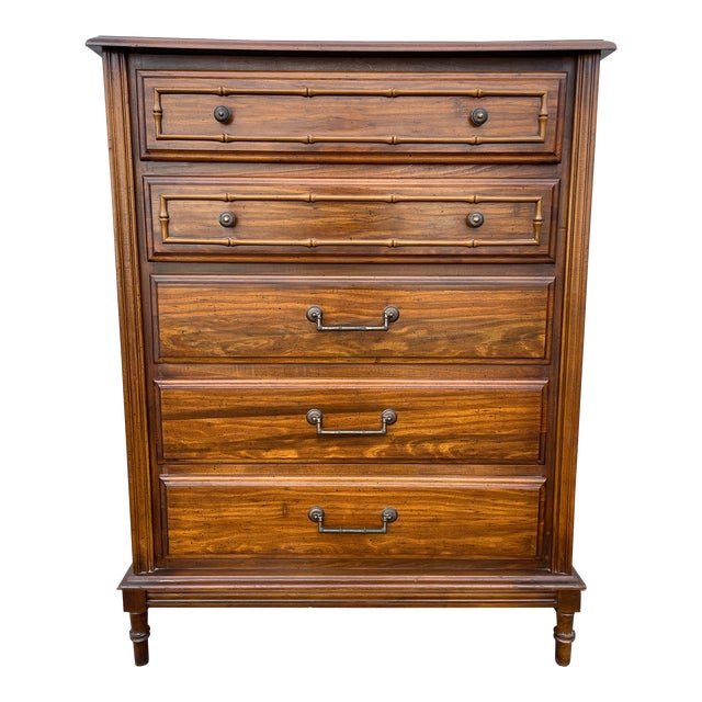 Vintage Florida Furniture Industries Faux Bamboo Tallboy Chairish