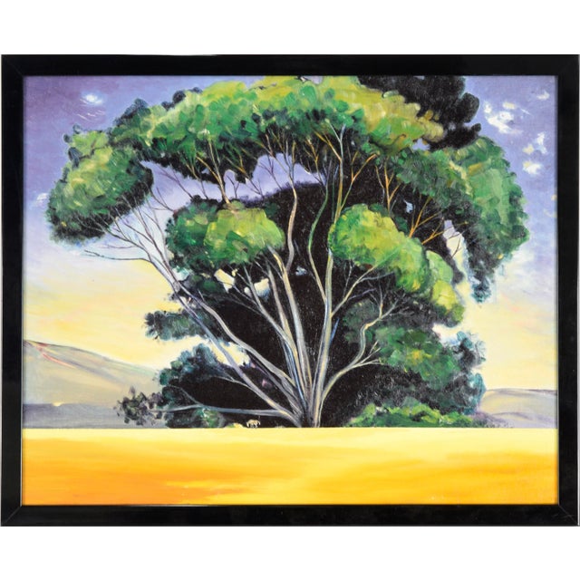 1960s "San Gregorio Sun Up" Landscape Oil Painting by Vern Hansen, Framed For Sale