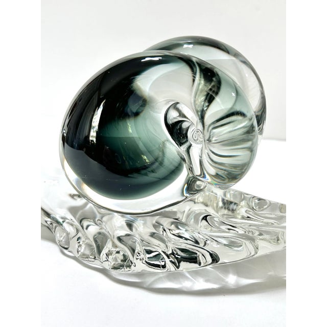 Handblown Glass Snail Sculpture – Murano Mid Century Art Glass For Sale - Image 9 of 12