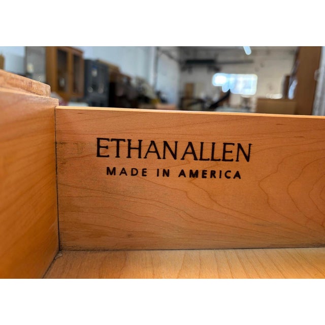 Late 20th Century Pair of Maple Nightstands by Ethan Allen For Sale - Image 9 of 16