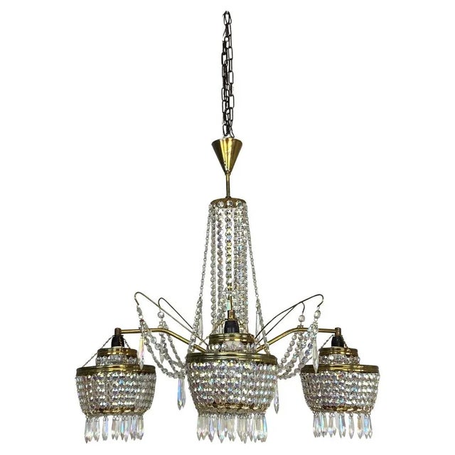 Vintage Crystal Chandelier, 1960s For Sale - Image 11 of 11