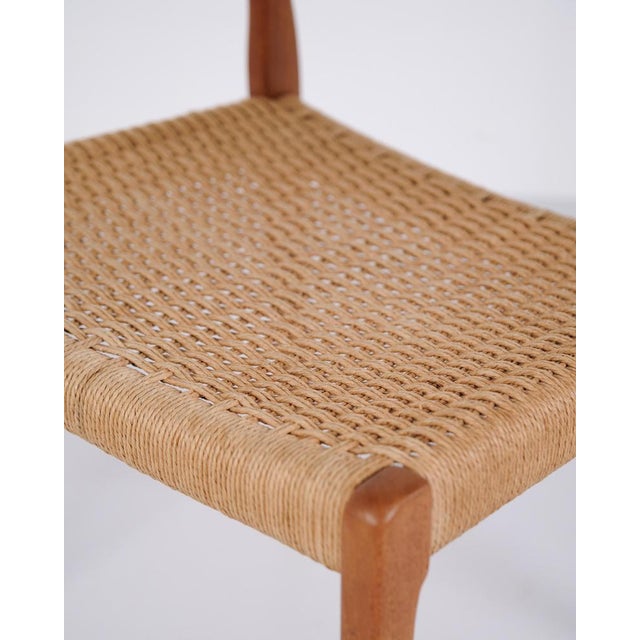 Wood Model 55 Dining Chair in Teak & Woven Seat by N.O Møller For J.L. Møllers, 1960s For Sale - Image 7 of 15