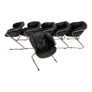 1970s Vintage Chrome Gastone Rinaldi Dining Chairs- Set of 6 For Sale