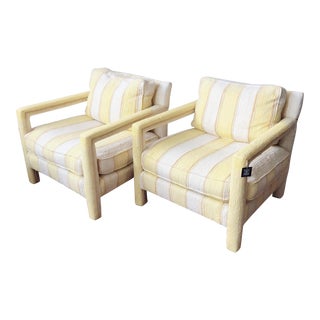 Vintage Club Chairs in the Manner of Milo Baughman- a Pair For Sale