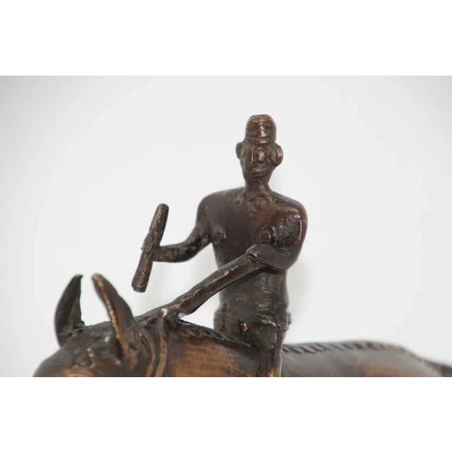 Brass Kondh Sculpture of a Tribal Warrior Riding a Beast For Sale - Image 10 of 11