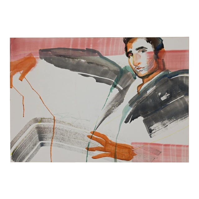Anastasia Kurakina, Portrait of Man, Watercolor, 2019 For Sale