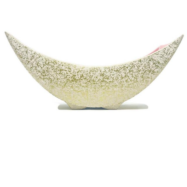 Shawnee Penn Mid-Century Modern Kashani Crescent Pink & Gold Centerpiece Tray by Kenwood for Shawnee For Sale - Image 4 of 11