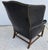 Classic Georgian Chippendale Black Leather Wingback Library Gentlemans Armchair For Sale - Image 4 of 16