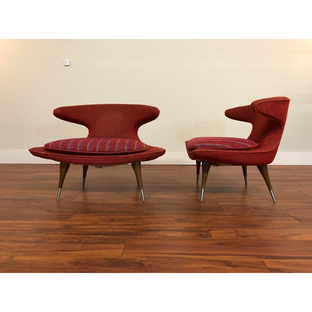 Authentic Horn Chairs by Karpen Furniture With Original Fabric and