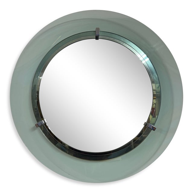 Italian Blue Glass Wall Mirror by Veca, 1970s For Sale - Image 11 of 11