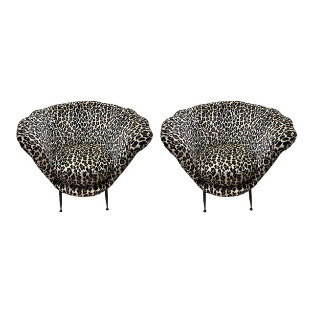 1950s Pair of Italian Modern Lounge Chairs For Sale