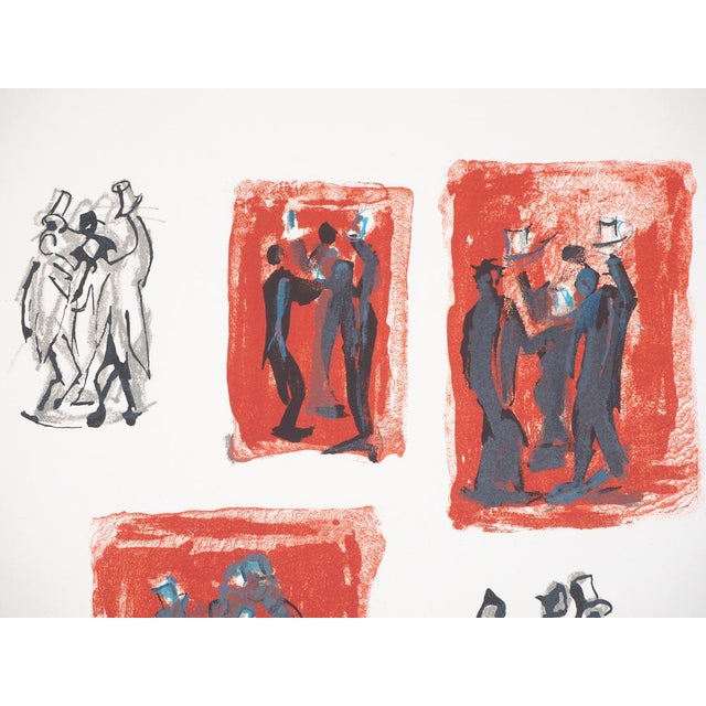 Jean HELION Evening amongst gentlemen Original lithograph on Vellum paper Signed lower right in pencil Numbered out of 100...