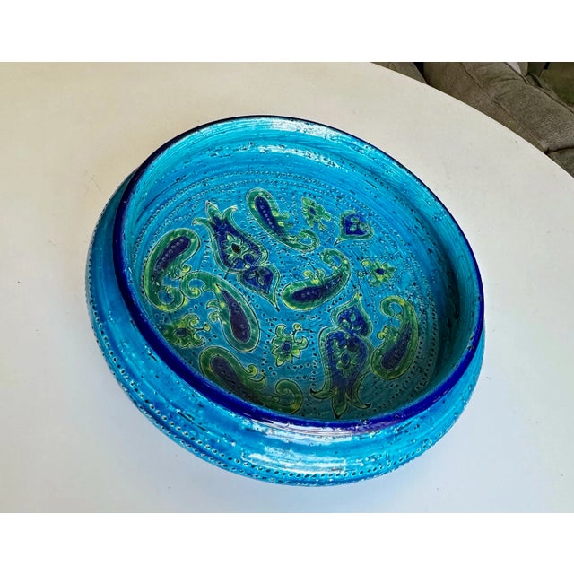 Large Italian Bitossi Aldo Londi Paisley Glazed Bowl For Sale In Palm Springs - Image 6 of 12