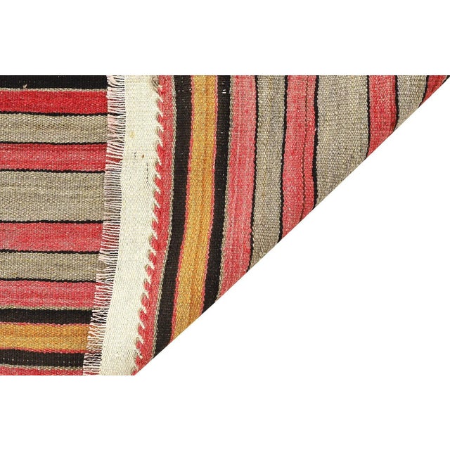 Mid 20th Century Mid 20th Century Striped Turkish Vintage Kilim Rug For Sale - Image 5 of 7