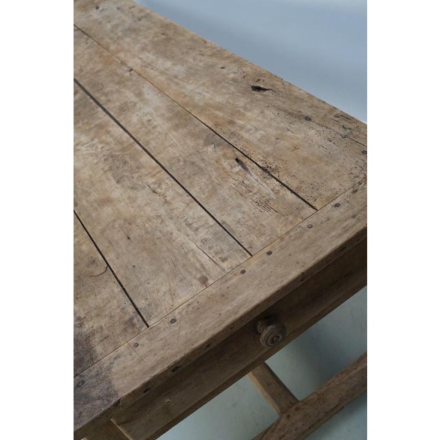 18th Century French Rustic Rustic Elm Farmhouse Dining Table For Sale - Image 10 of 18
