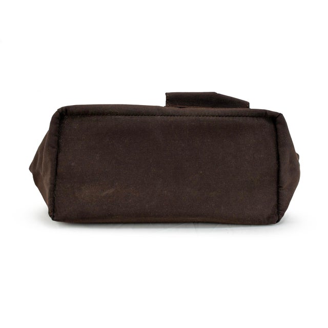 Gucci Gg Canvas Small Tote Brown Monogram Leather-Trim Gold-Hardware Bag For Sale - Image 10 of 12