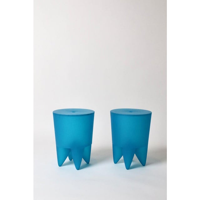 Plastic Set of Bubu Stool in Translucent Blue by Philippe Stark for XO, 1990s For Sale - Image 7 of 7