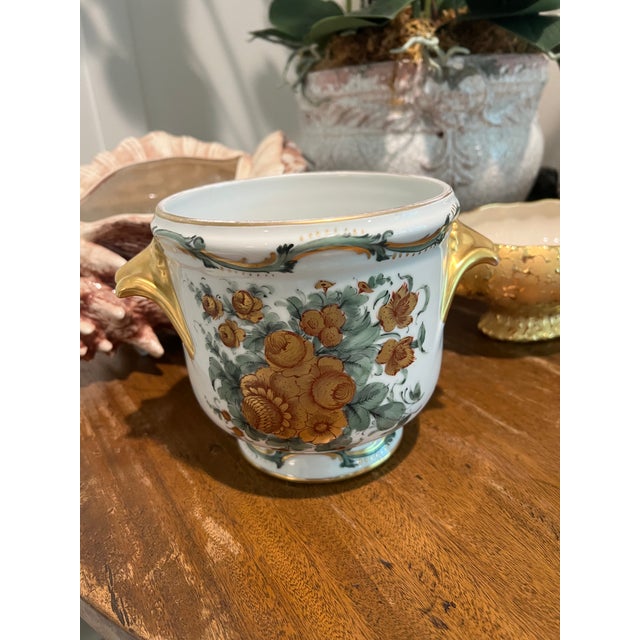 Cheerful Faux Floral Collectible Accent Piece featuring Soft Buttery Yellow and Cream rose complimented with variegated...