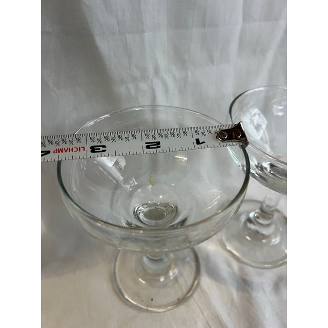 Transparent 1970s Bride and Groom Etched Champagne Glasses - a Pair For Sale - Image 8 of 9